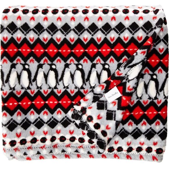 Vera Bradley Women's Throw Blanket Penguins Intarsia One Size - Picture 1 of 6